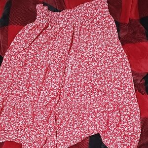 SHEIN Red Floral A-Line Skirt